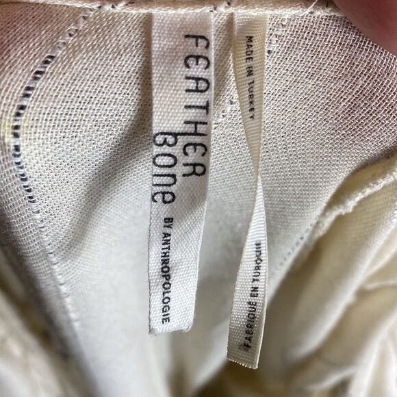 Anthropologie feather & bone ‘soleil’ jumpsuit pantsuit cream w striping small - Picture 10 of 11